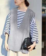 ダブルフェイスコットンニットベスト