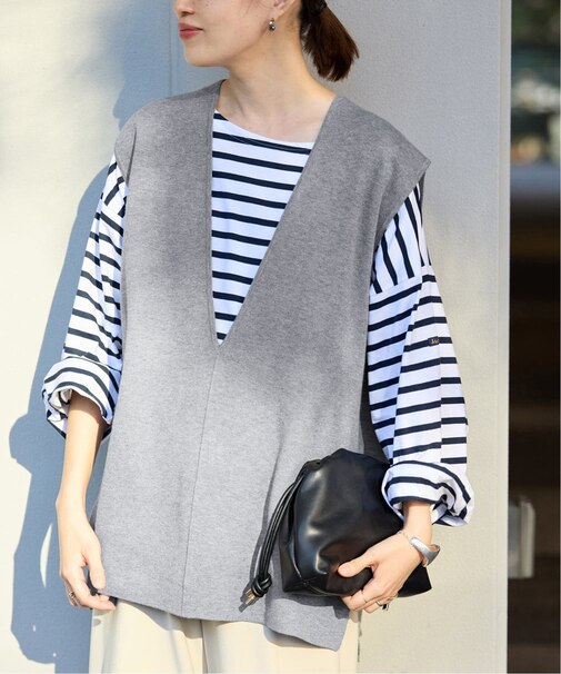 ダブルフェイスコットンニットベスト