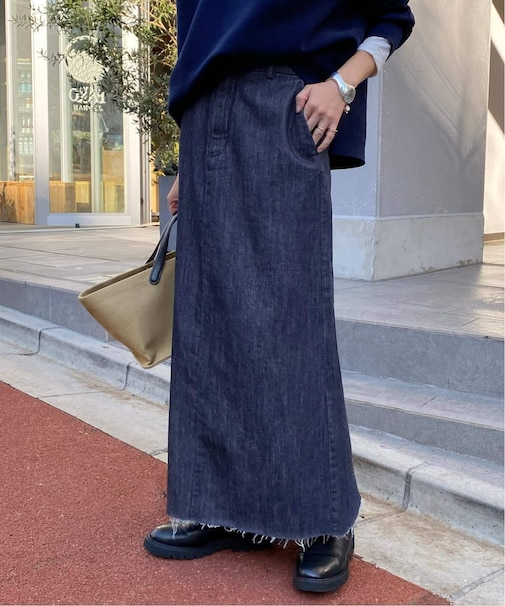 LE DENIM BOXY TUCK デニムスカート