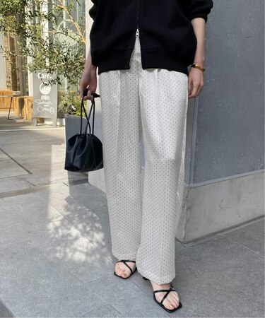 ドットプリントサテンイージーパンツ