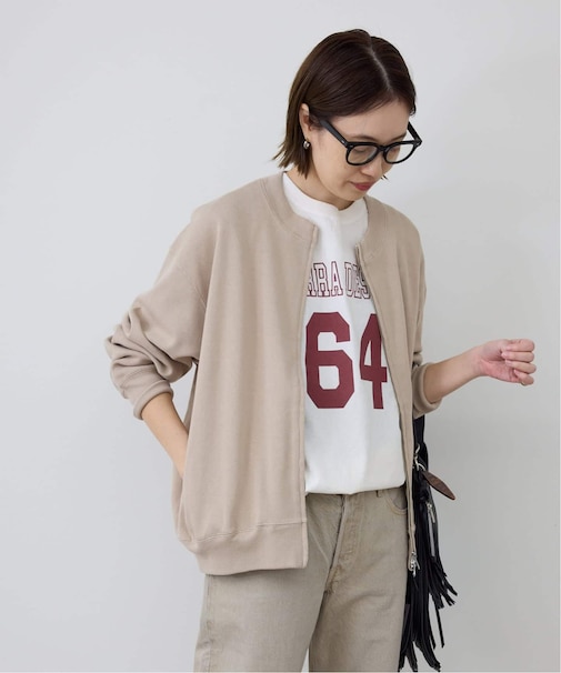 ダブルZIPクルーネックカーディガン