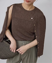 ラメリブノースリーブプルオーバー