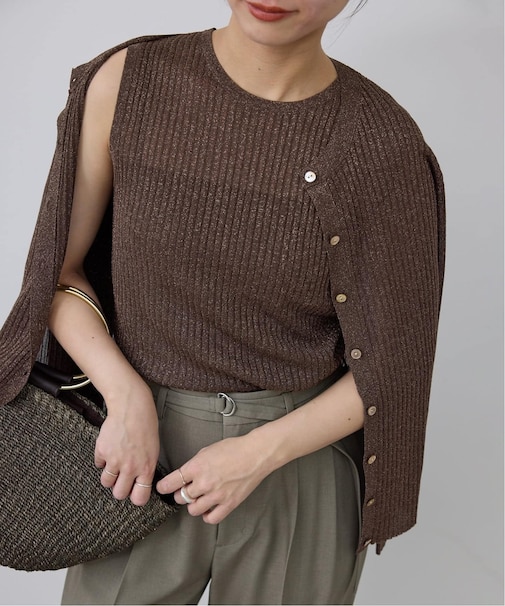 ラメリブノースリーブプルオーバー