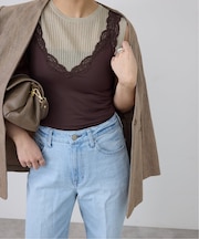 ラメリブノースリーブプルオーバー