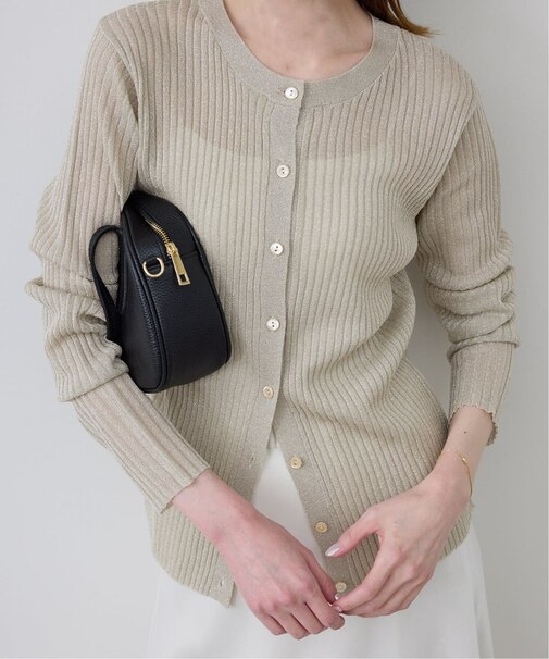 ラメリブカーディガン