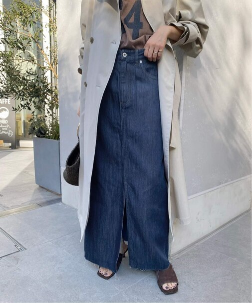 《WEBのみ4サイズ展開》LE DENIM スリットフレアデニムスカート