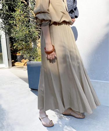 ナイロンワッシャー切り替えギャザースカート