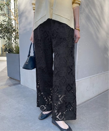 コットンレースイージーパンツ