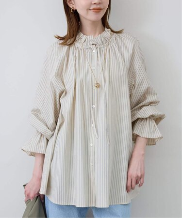 《追加》タイプライターフリルブラウス