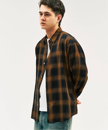 オンブレーチェック レギュラーシャツ