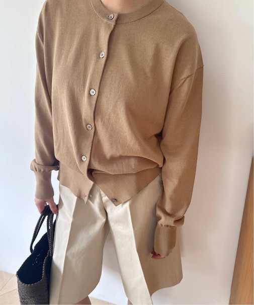 《シリーズあり》コットンキュプラクルーネックカーディガン