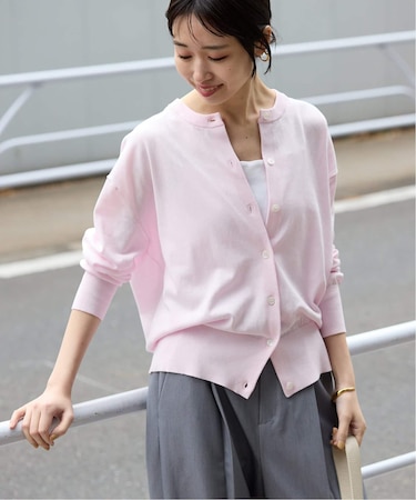 《シリーズあり》コットンキュプラクルーネックカーディガン