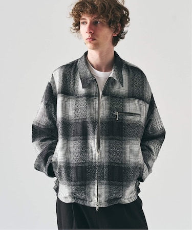 オンブレチェックジップブルゾン