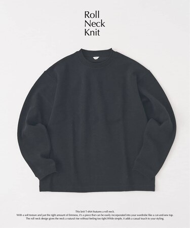 ロールネック ニットクルー