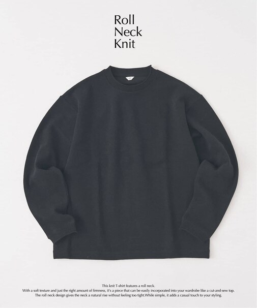 ロールネック ニットクルー