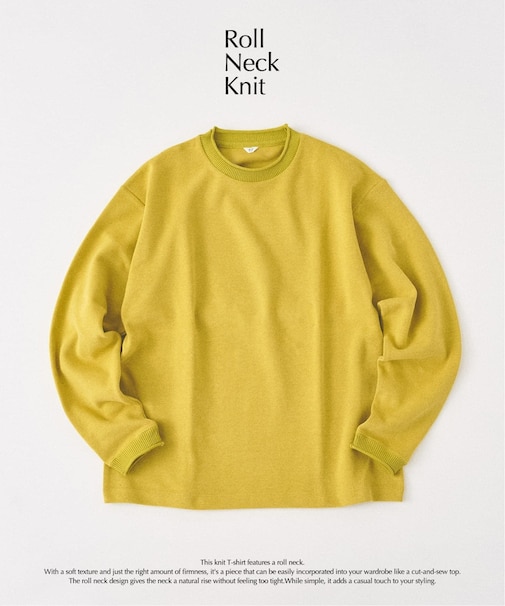 ロールネック ニットクルー