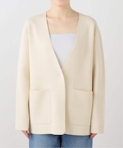 ミラノリブVネックニットジャケット