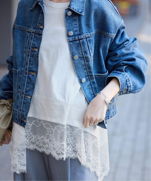 レースコンビカットソー2