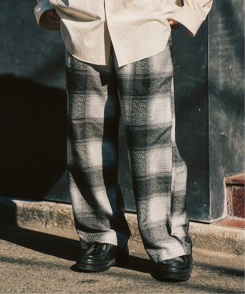 オンブレチェック イージーパンツ