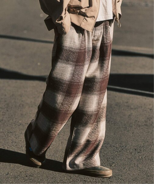 オンブレチェック イージーパンツ