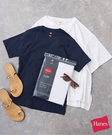 《2枚セット》HANES/ヘインズ SLOBE別注 2STYLES PACK TEE