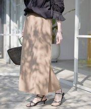 《3サイズ展開/シリーズあり》リネンmixストレッチタイトスカート