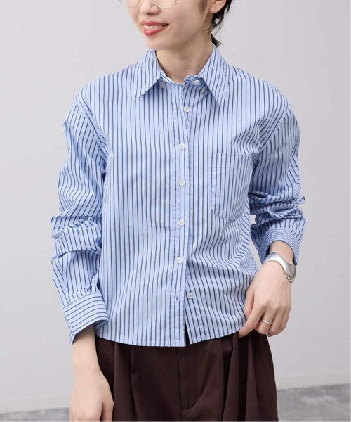 SLOBE IENA 今期新作GREEN BUTTER ストライプコットンシャツ GREEN BUTTER/グリーンバター Stripe Cotton Shirt｜フォーワンセブン