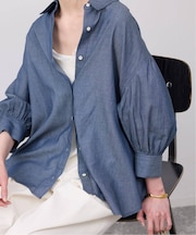 2.3ozデニムシャツブラウス
