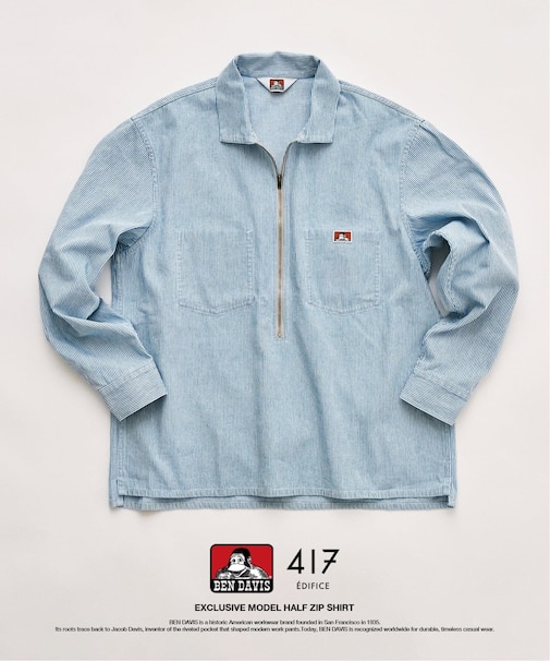 【BEN DAVIS / ベンデイビス】417別注 Half Zip Shirt