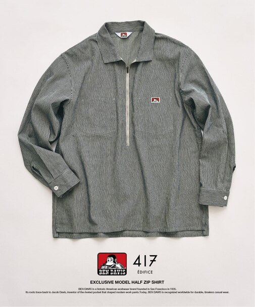【BEN DAVIS / ベンデイビス】417別注 Half Zip Shirt