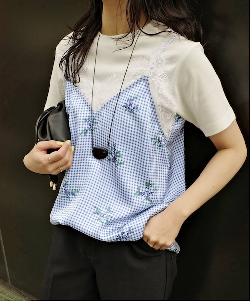 Margaux Dereume × SLOBE lingerie キャミブラウス