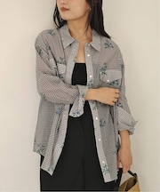 Margaux Dereume × SLOBE cotton silk mix シャツ