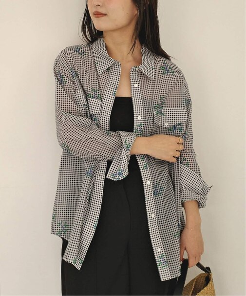 Margaux Dereume × SLOBE cotton silk mix シャツ