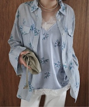 Margaux Dereume × SLOBE cotton silk mix シャツ