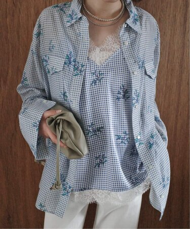 Margaux Dereume × SLOBE cotton silk mix シャツ