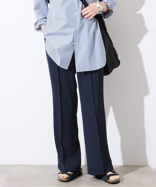 《4サイズ展開》ピンタックセミフレアパンツ