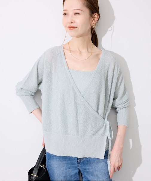 《2枚セット》キャミセットカシュクールカーディガン