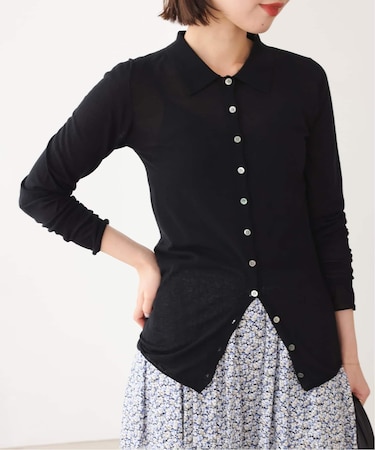 《シリーズあり》コットンシルク襟付きカーディガン