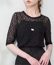 ストレッチレースカットソー