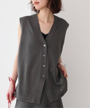 《セットアップ対応可》コットンポリ ニットジレ