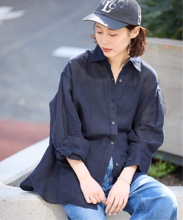 リネンコットンカシュクールシャツ