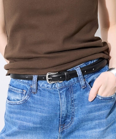 SLOBE シルバーバックルステッチベルト