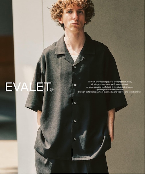 【EVALET / エバレット】オープンカラーシャツ ”セットアップ着用可能”