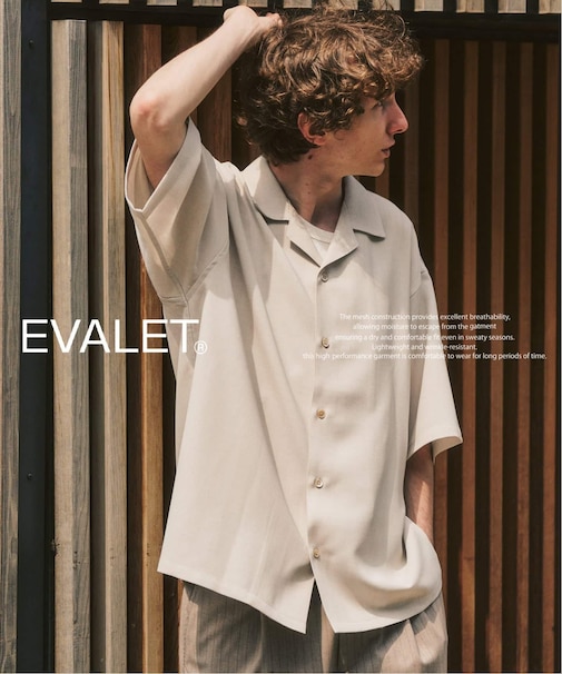 【EVALET / エバレット】オープンカラーシャツ ”セットアップ着用可能”