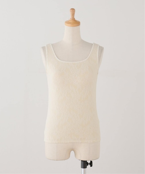 パット付きレースドッキングタンクトップ