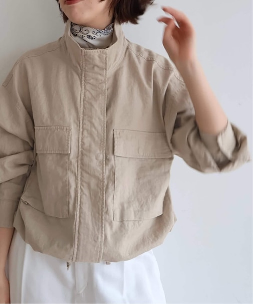 綿麻スタンドブルゾン