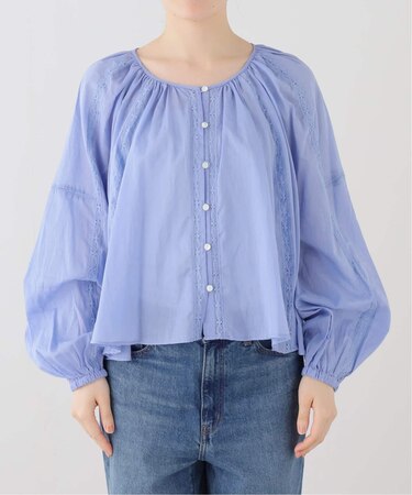 コットンボイルボリュームギャザーブラウス