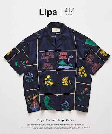 LIPA×417 エンブロイダリーシャツ