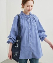 《WEB限定カラーあり/追加3》タイプライターフリルカラーブラウス