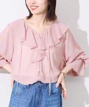シアーラッフルブラウス
